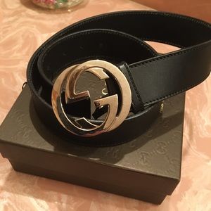 Ladies Black Gucci Belt